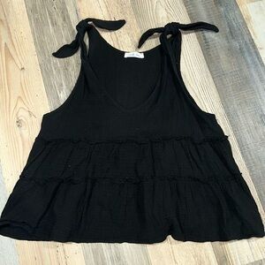 Charlotte Avery ruffle linen top